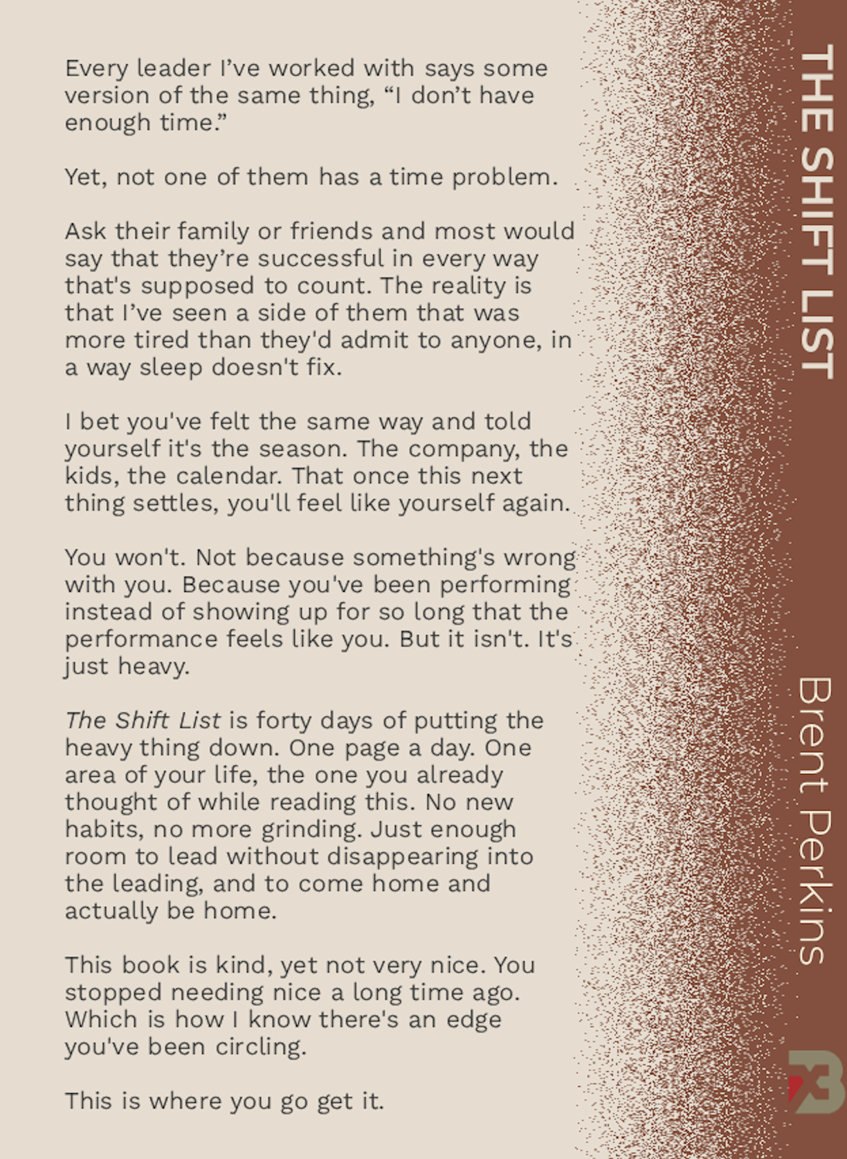 The Shift List - Back Cover
